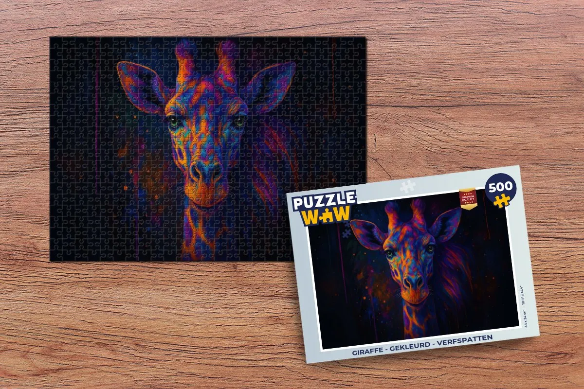 PuzzleWow Giraffe Legpuzzel 500 Stuks - 8721414233489
