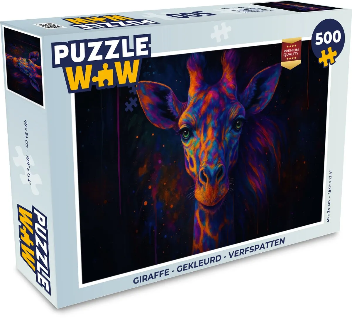 PuzzleWow Giraffe Legpuzzel 500 Stuks - 8721414233489
