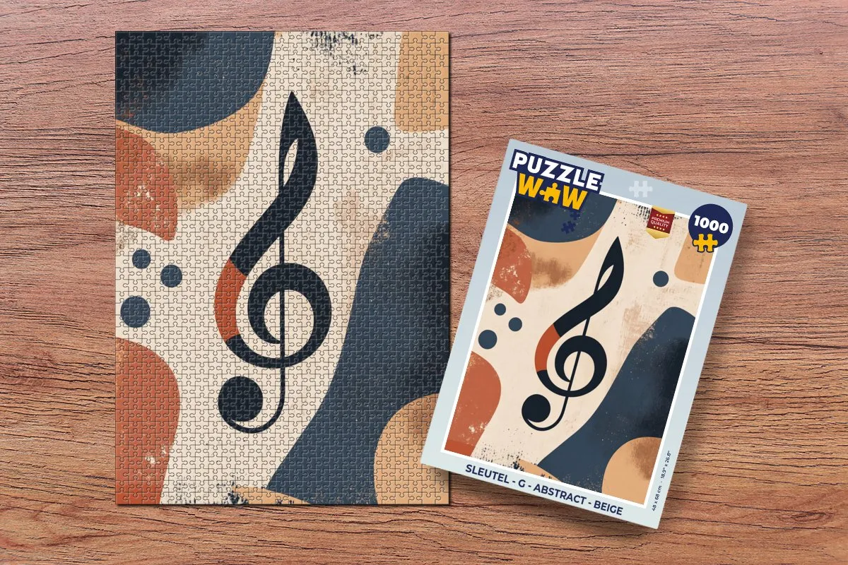 PuzzleWow Sleutel Abstract Legpuzzel 1000 Stuks - Beige