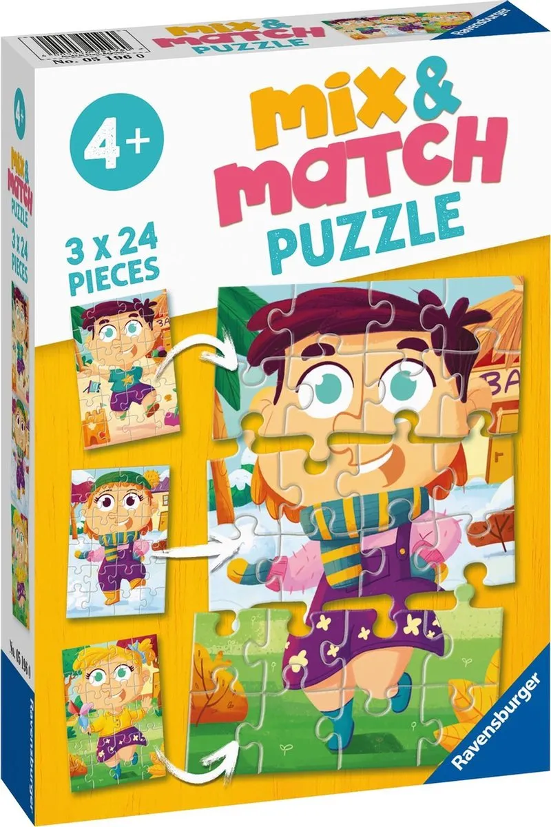 Ravensburger Mix & Match Bonte Kleren Puzzel - 3x24 Stuks