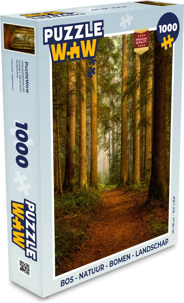 PuzzleWow Bos Natuur Landschap Legpuzzel 1000 Stuks - Multicolor