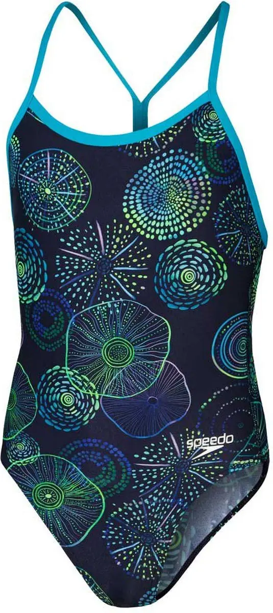 Speedo Allover V-back Zwempak Blauw 11-12 Years Meisje