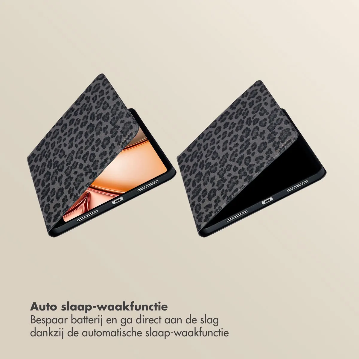 Selencia Tablethoes SH00084466 - iPad Air 11" - Panterprint - Zwart - afbeelding 6 van 6