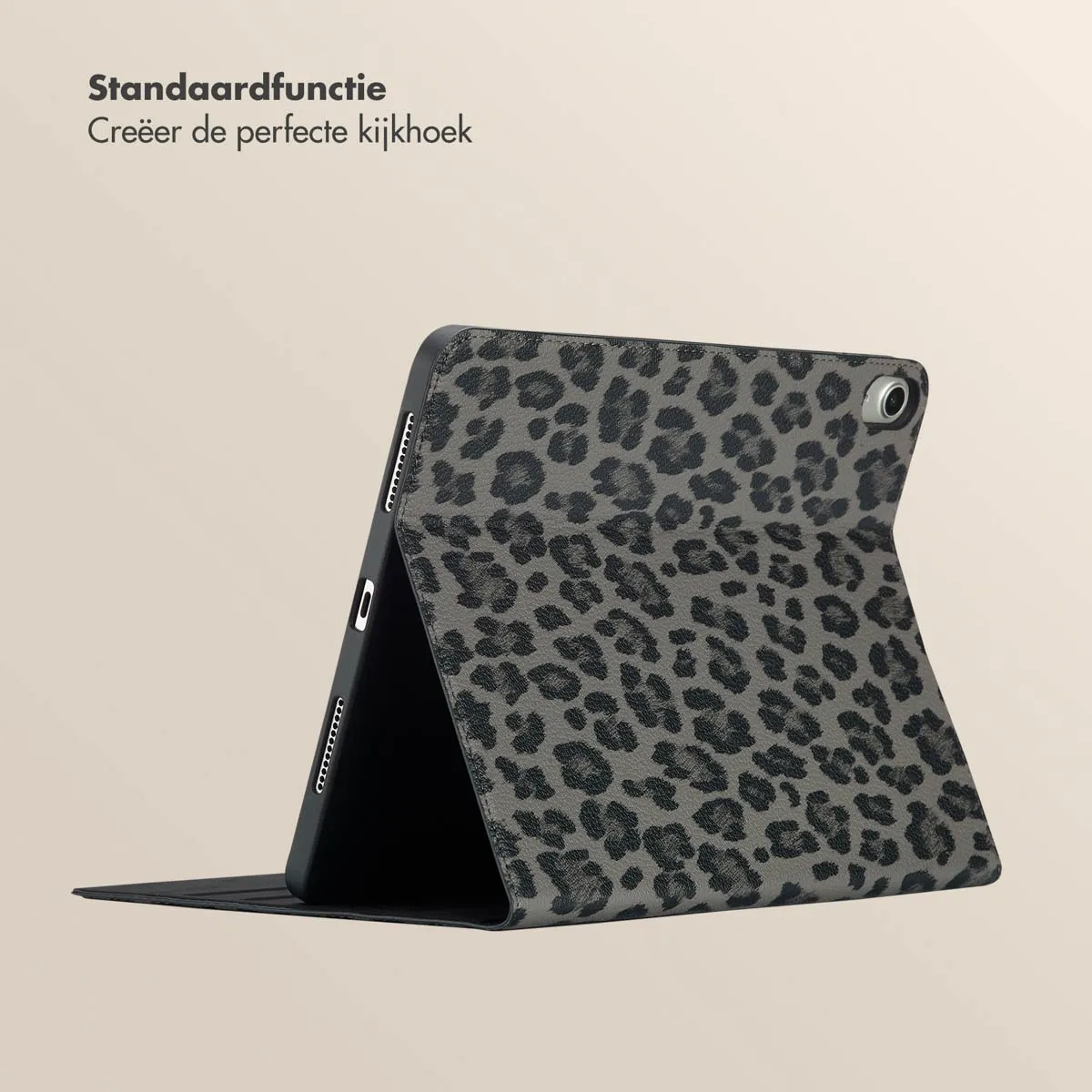 Selencia Tablethoes SH00084466 - iPad Air 11" - Panterprint - Zwart