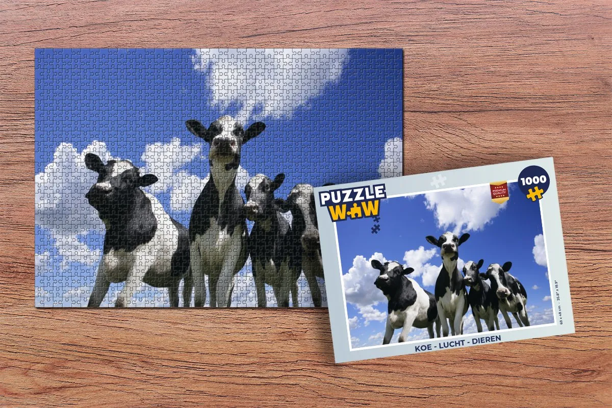 PuzzleWow Legpuzzel Koe - 1000 Stuks - Multicolor