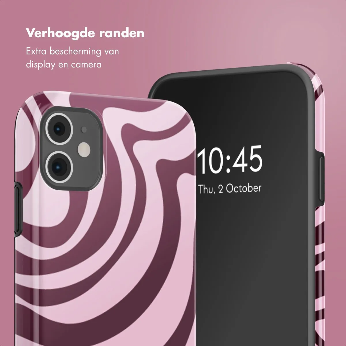 Selencia Hoesje iPhone 11 Wavy Swirl Pink Plum