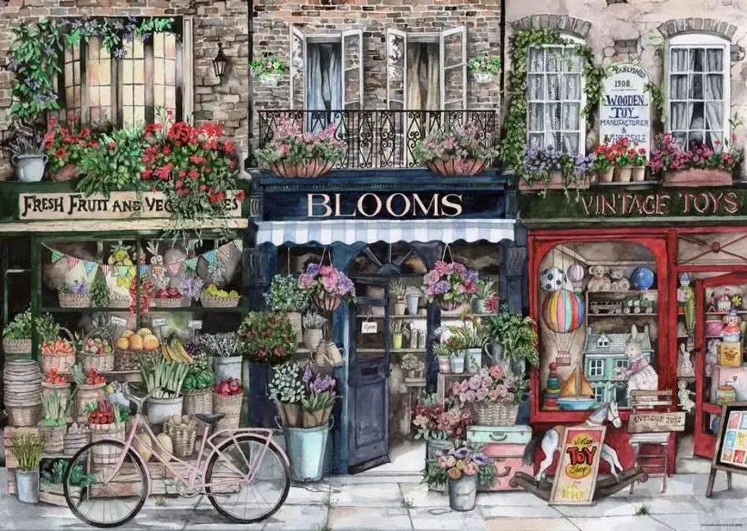 Ravensburger Drukke Winkelstraat Puzzel 1000 Stuk