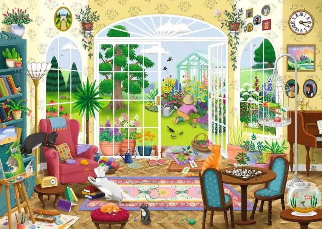 Ravensburger Zomertuin Salon Puzzel 1000 Stukjes