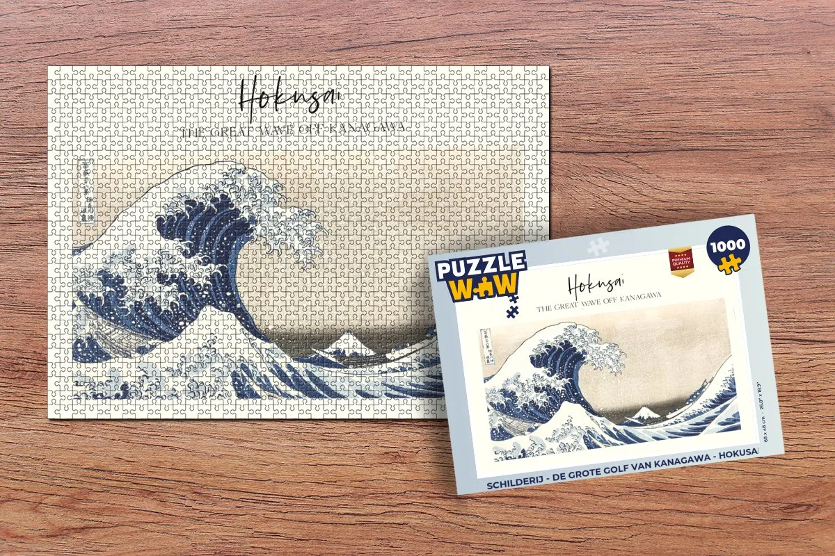 PuzzleWow De Grote Golf van Kanagawa Legpuzzel 1000 Stuks - Multicolor
