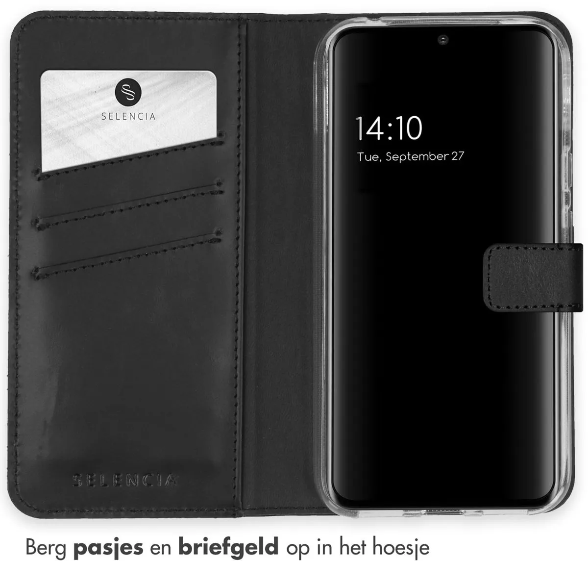 Selencia Hoesje Google Pixel 8a - Lederen Bookcase - 3 Pasjes - Zwart