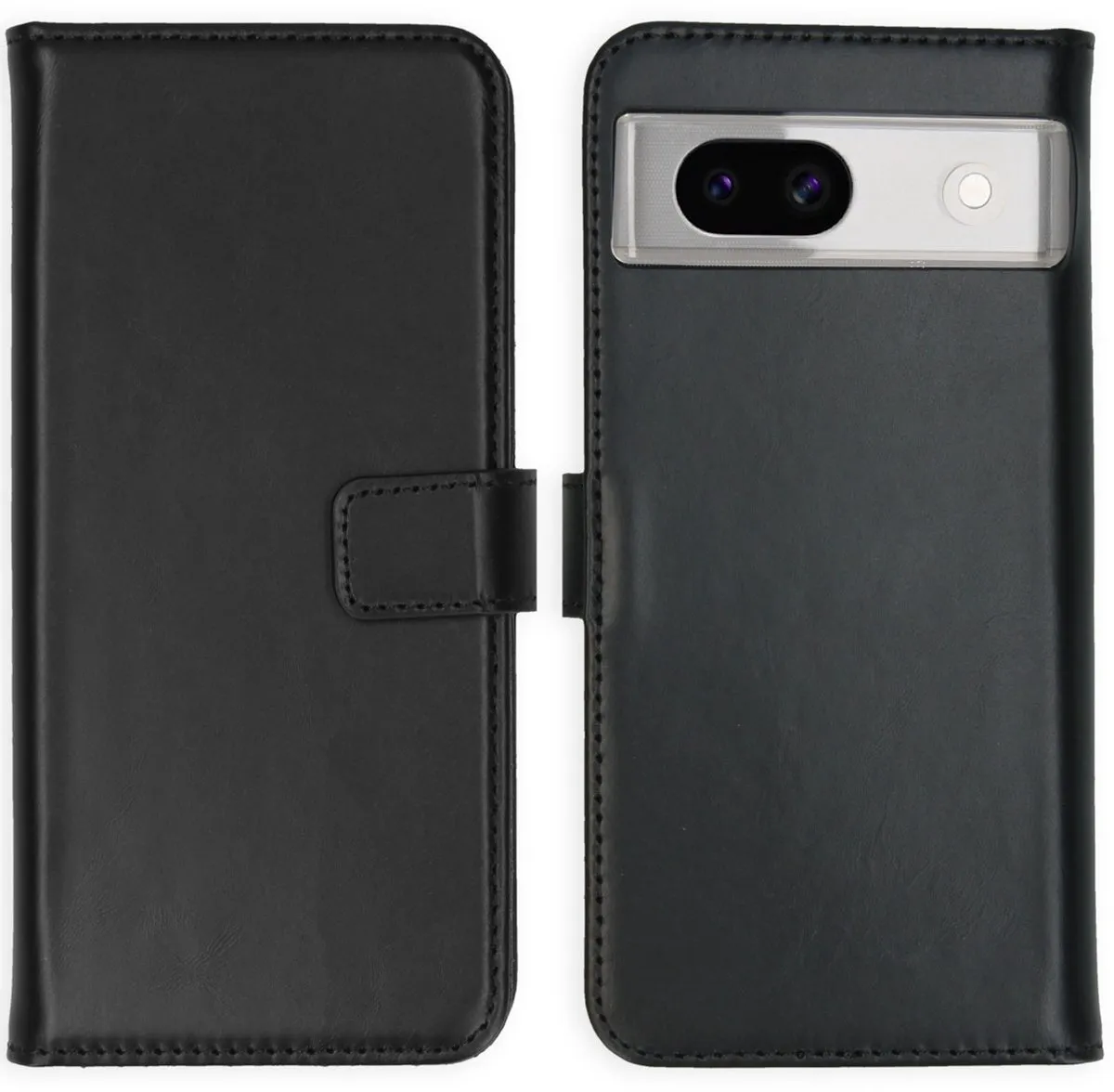 Selencia Hoesje Google Pixel 8a - Lederen Bookcase - 3 Pasjes - Zwart