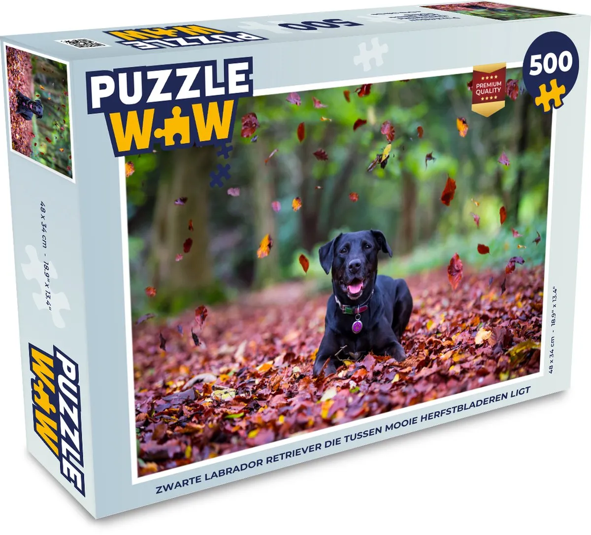 PuzzleWow Labrador Retriever Herfstbladeren Legpuzzel 500 Stuks