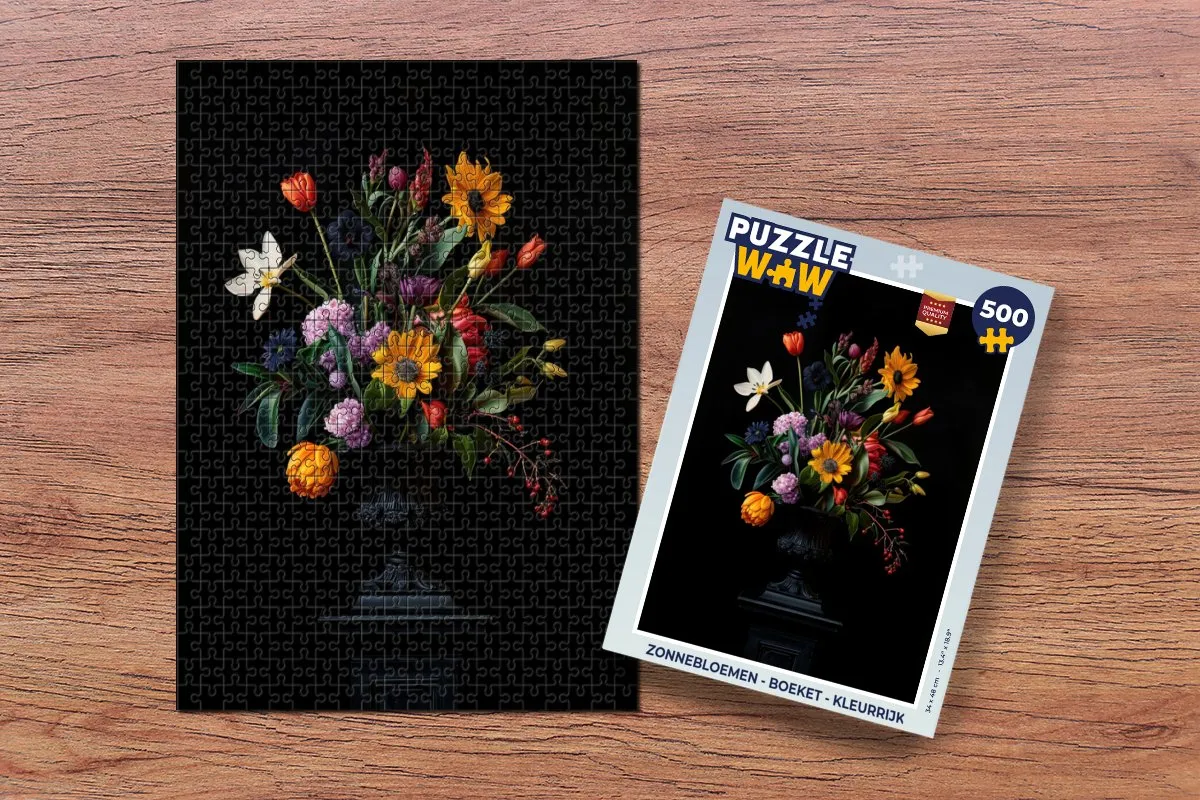 PuzzleWow Zonnebloemen Boeket Legpuzzel 500 Stuks