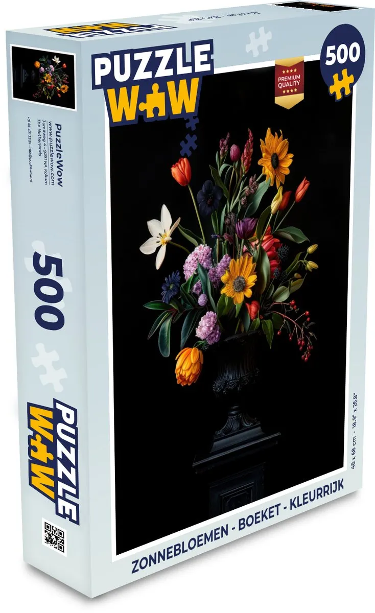PuzzleWow Zonnebloemen Boeket Legpuzzel 500 Stuks