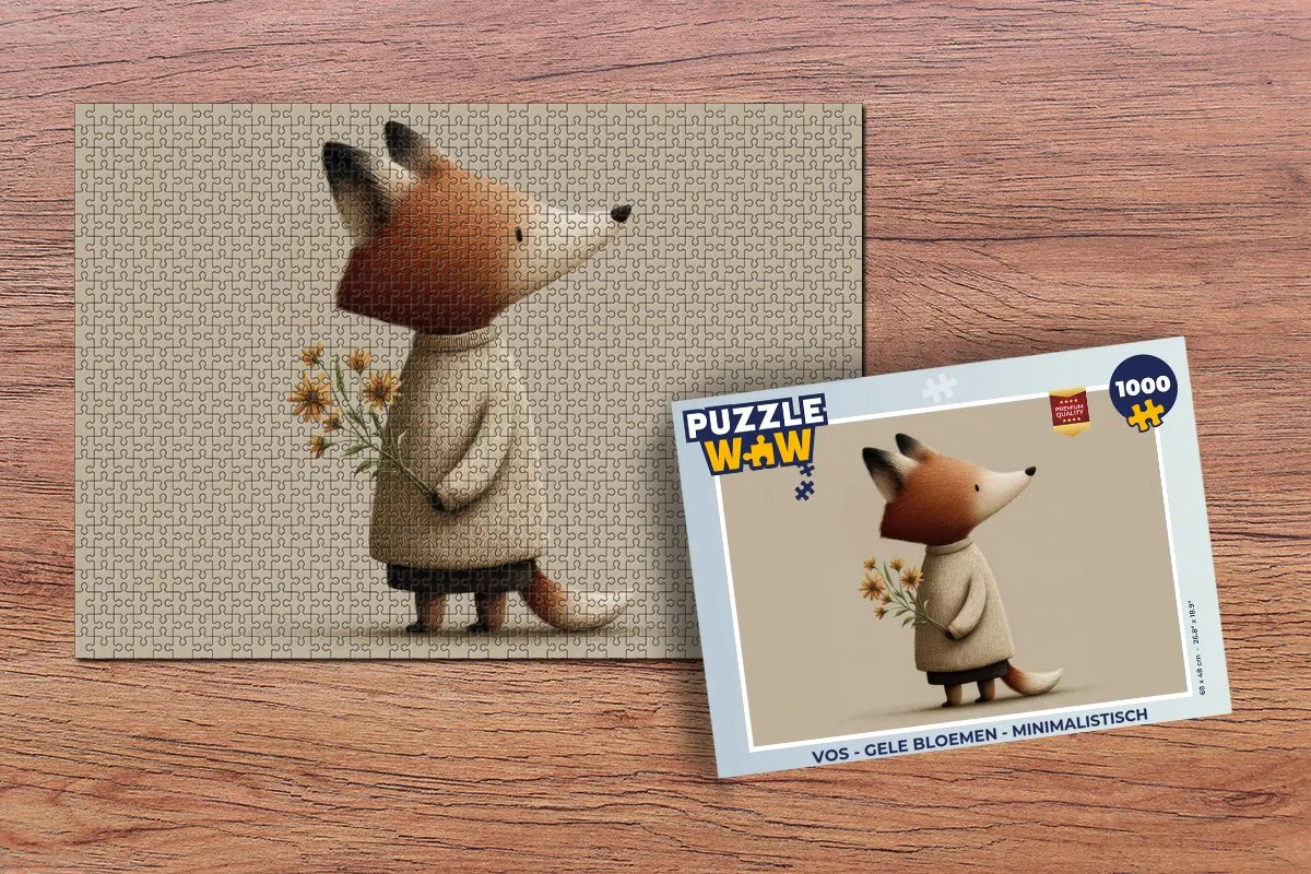 PuzzleWow Vos - Gele bloemen Legpuzzel 1000 Stuks