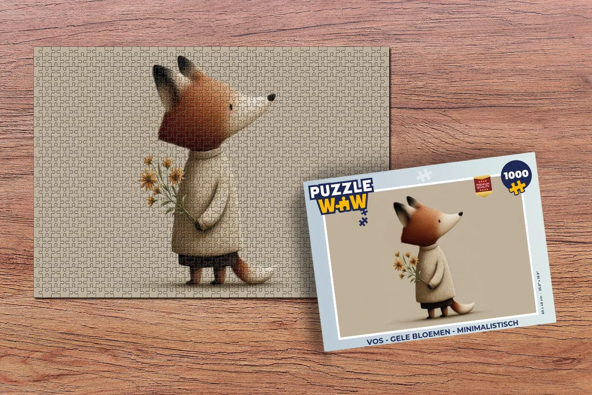 PuzzleWow Vos - Gele bloemen Legpuzzel 1000 Stuks