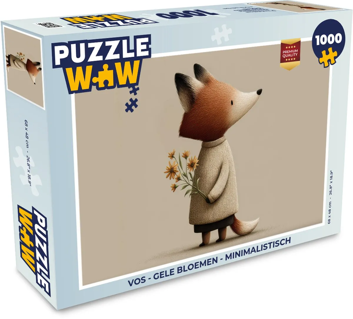 PuzzleWow Vos - Gele bloemen Legpuzzel 1000 Stuks