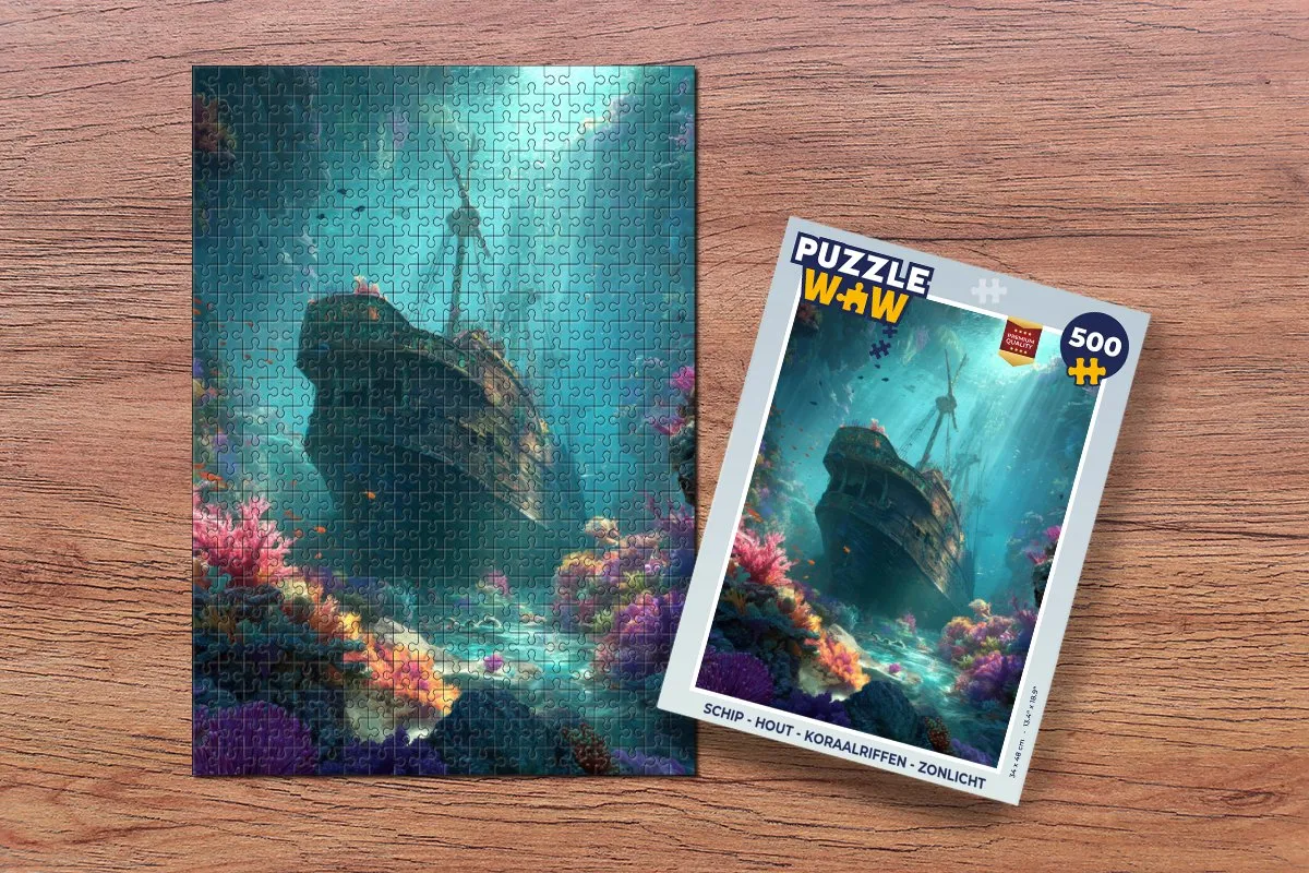 PuzzleWow Legpuzzel Schip Koraalriffen 500 Stuks