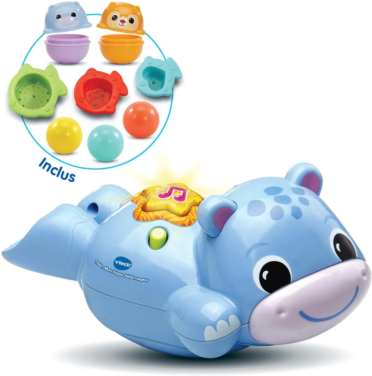 VTech Theo Mijn Baby Zwemmer Nijlpaard - Roze