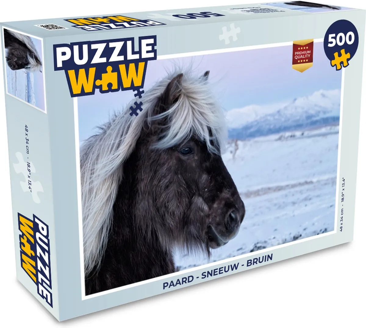 PuzzleWow Paard Sneeuw Legpuzzel 500 Stuks