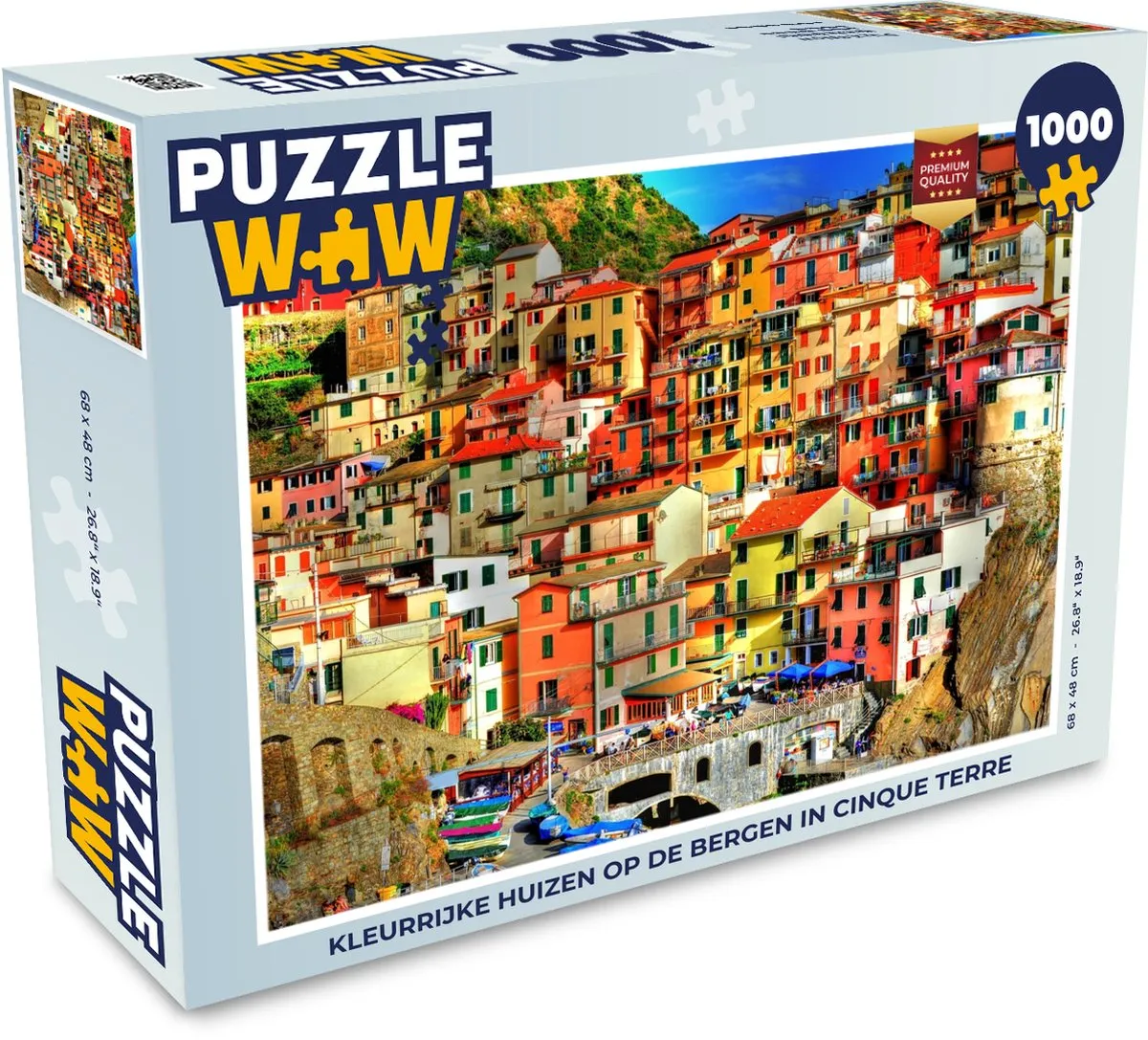 PuzzleWow Kleurrijke Huizen Cinque Terre Legpuzzel 1000 Stuks