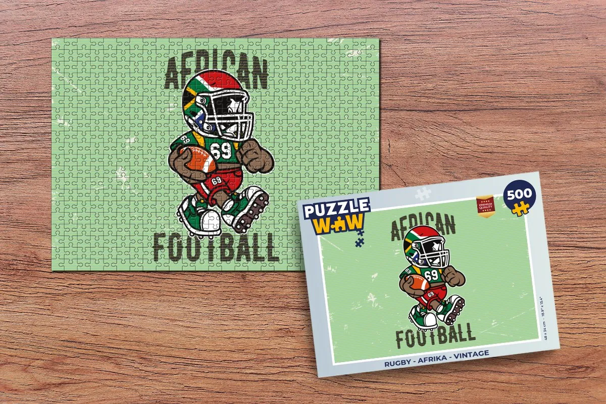 PuzzleWow Rugby Afrika Vintage Legpuzzel 500 Stuks - Multicolor