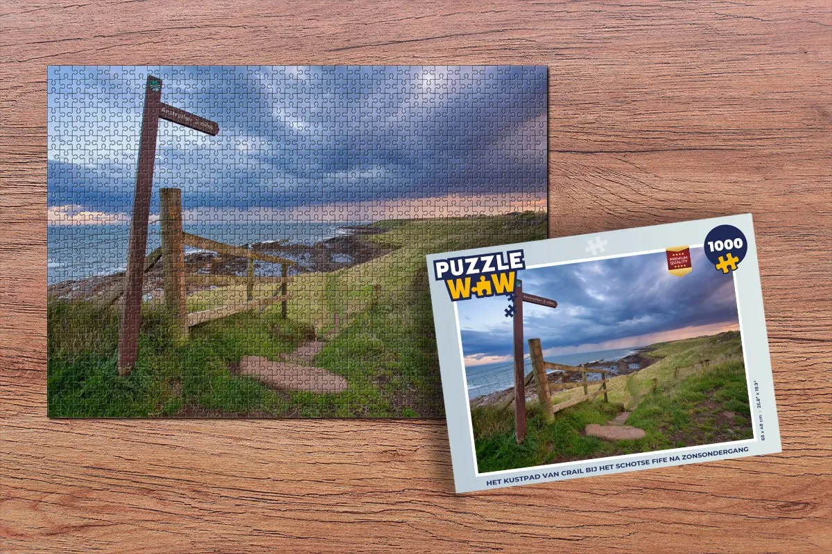 PuzzleWow Het Kustpad van Crail Legpuzzel 1000 Stuks - Multicolor
