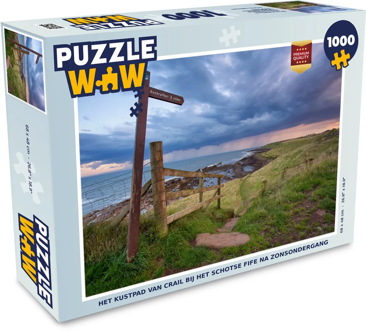 PuzzleWow Het Kustpad van Crail Legpuzzel 1000 Stuks - Multicolor