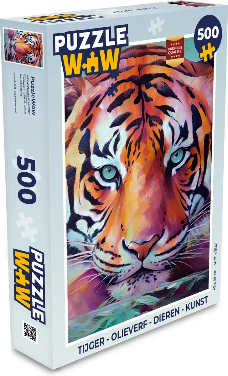 PuzzleWow Tijger Legpuzzel 500 Stuks - Multicolor