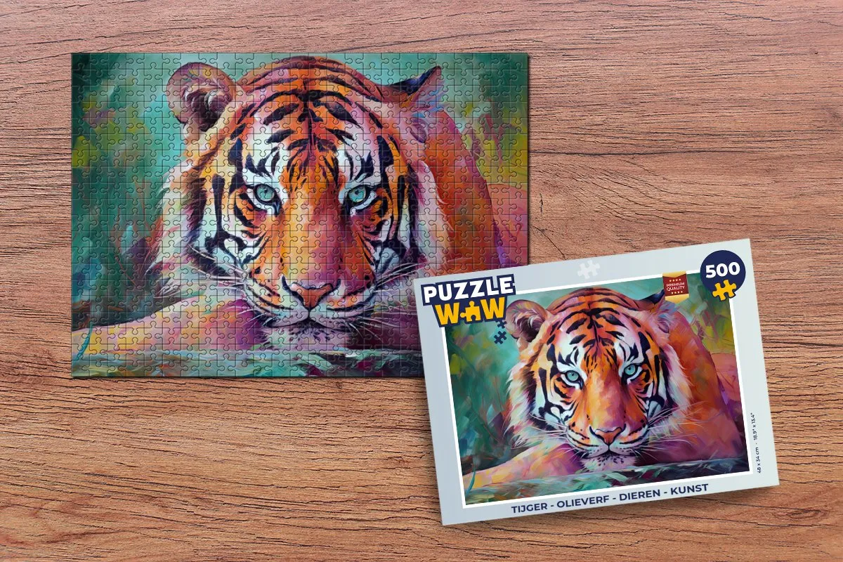PuzzleWow Tijger Legpuzzel 500 Stuks - Multicolor
