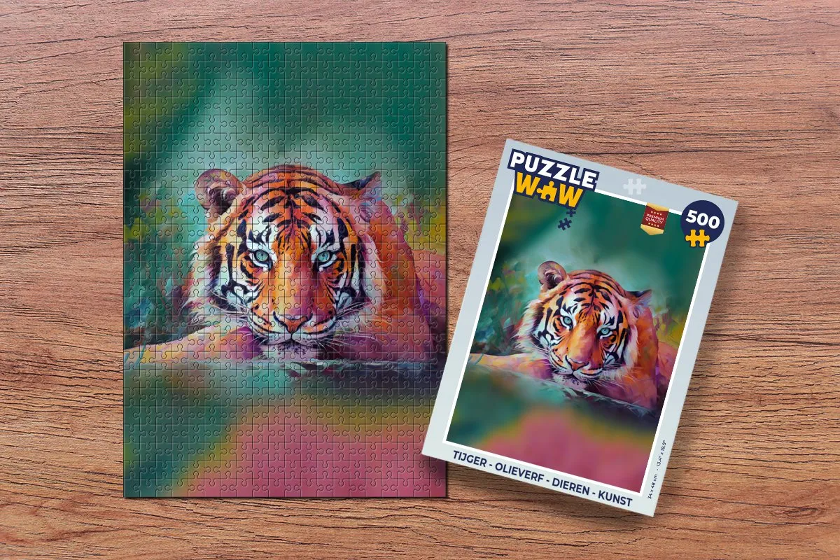 PuzzleWow Tijger Legpuzzel 500 Stuks - Multicolor