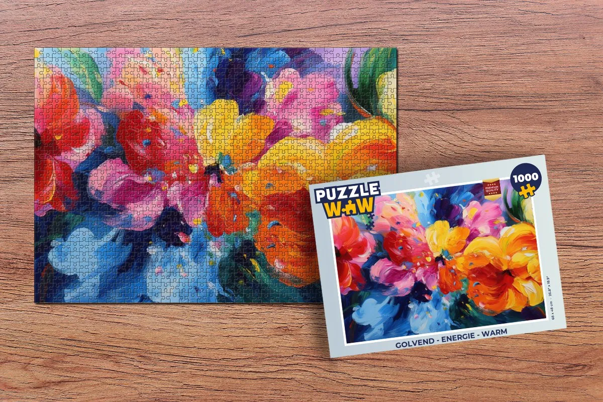 PuzzleWow Golvend Energie Legpuzzel 1000 Stuks - Verf Golvend