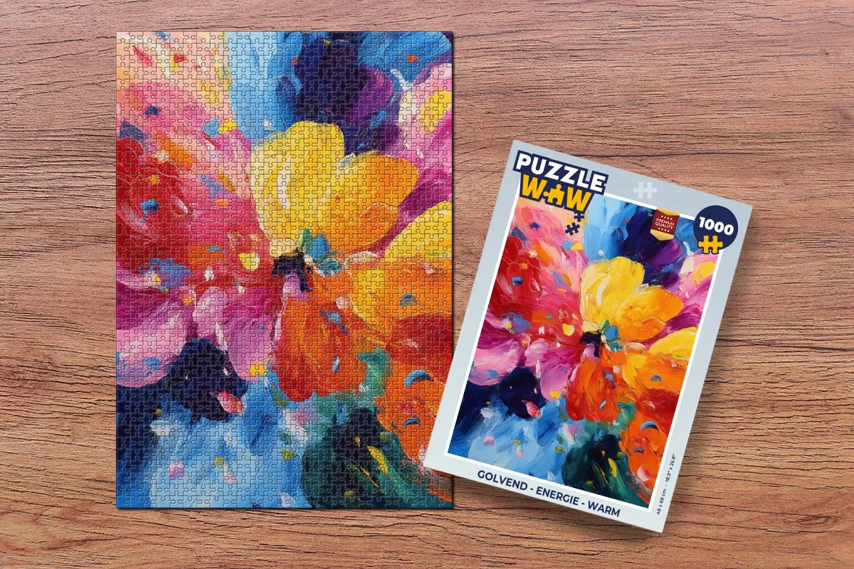 PuzzleWow Golvend Energie Legpuzzel 1000 Stuks - Verf Golvend