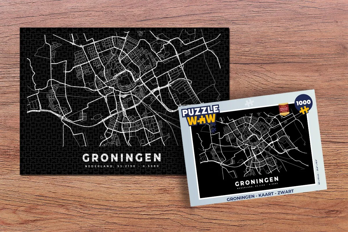PuzzleWow Groningen Legpuzzel 1000 Stuks - Multicolor