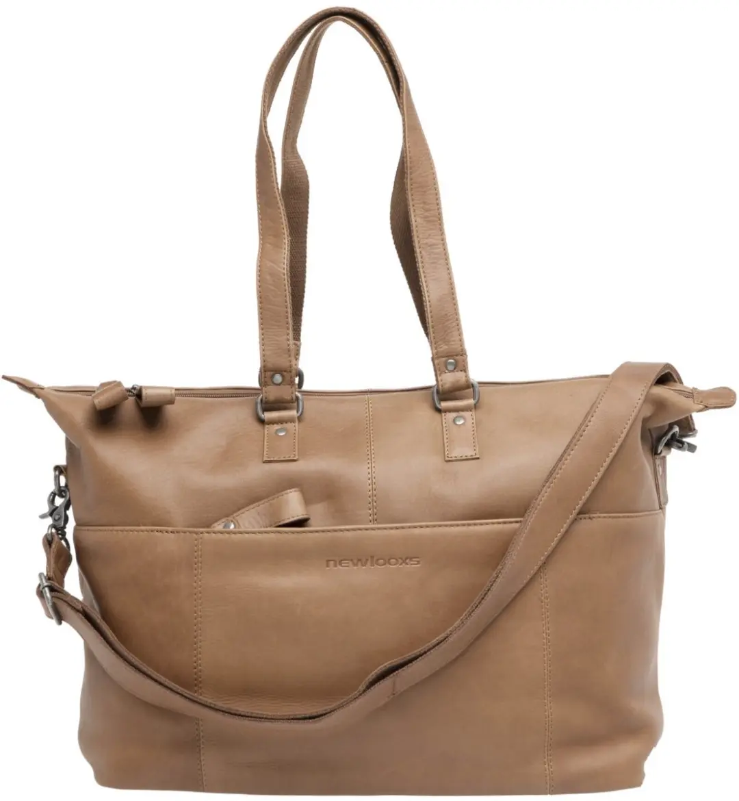 New Looxs Verla Fietstas Laptoptas 15 inch - Leer - 21L - Cognac - afbeelding 6 van 6