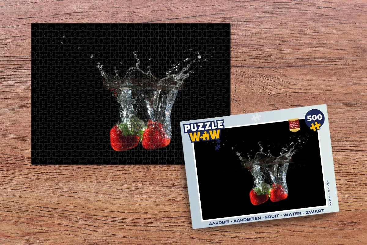 PuzzleWow Aardbeien Fruit Legpuzzel 500 Stuks - Multicolor
