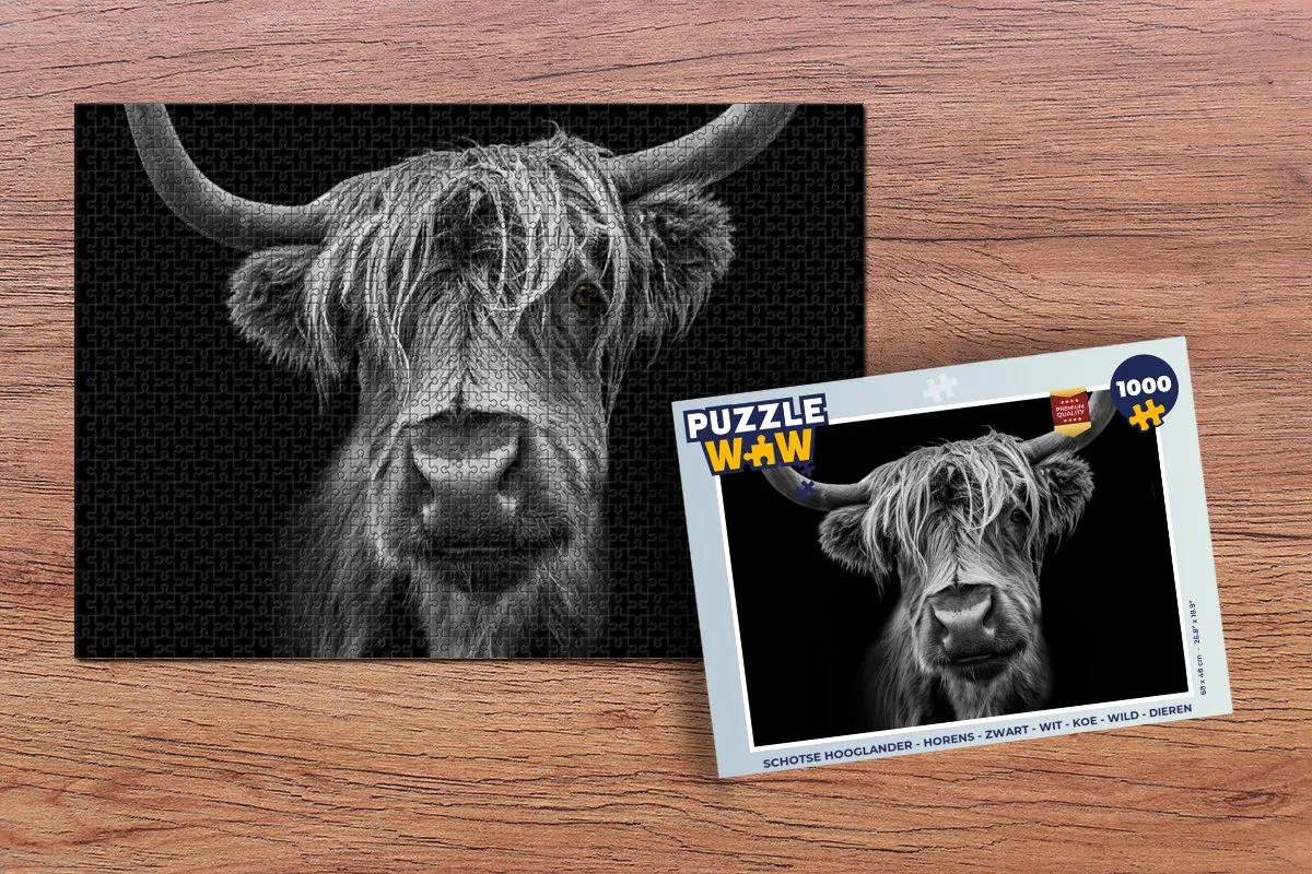 PuzzleWow Schotse Hooglander Legpuzzel 1000 Stuks - Multicolor
