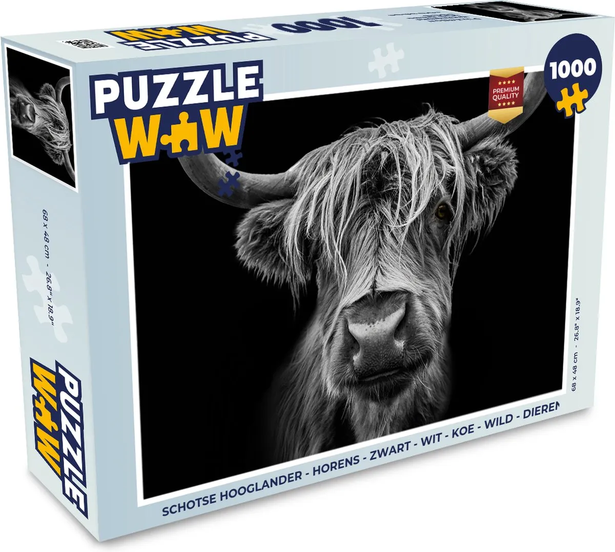 PuzzleWow Schotse Hooglander Legpuzzel 1000 Stuks - Multicolor