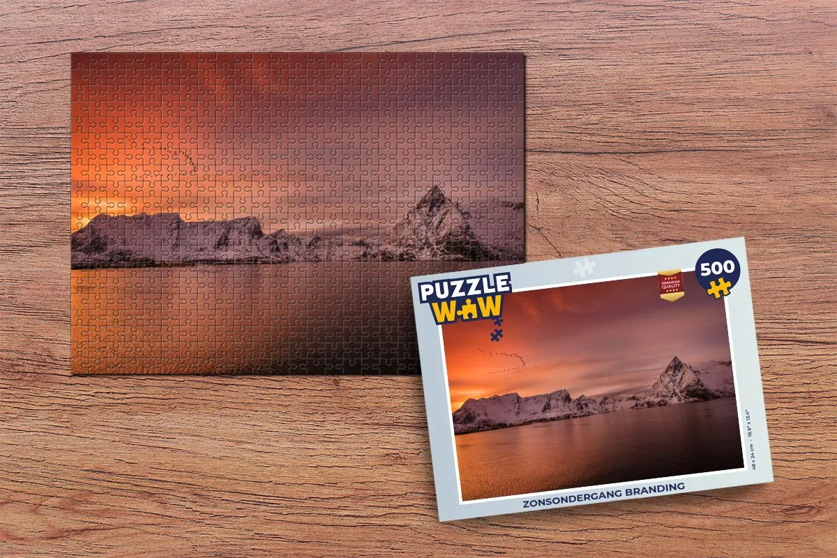 PuzzleWow Zonsondergang Legpuzzel 500 Stuks - Multicolor