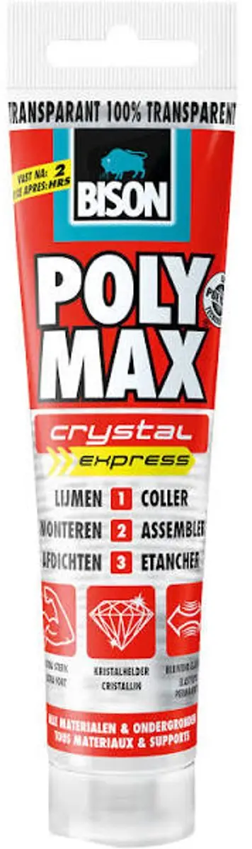 Bison Poly Max Crystal Express Montagelijm 115g
