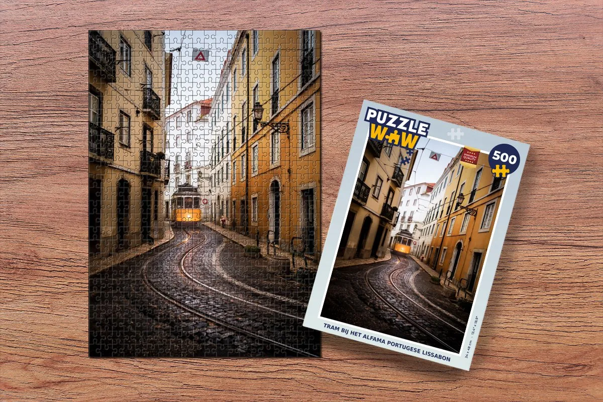 PuzzleWow Tram Alfama Lissabon Legpuzzel 500 Stuks