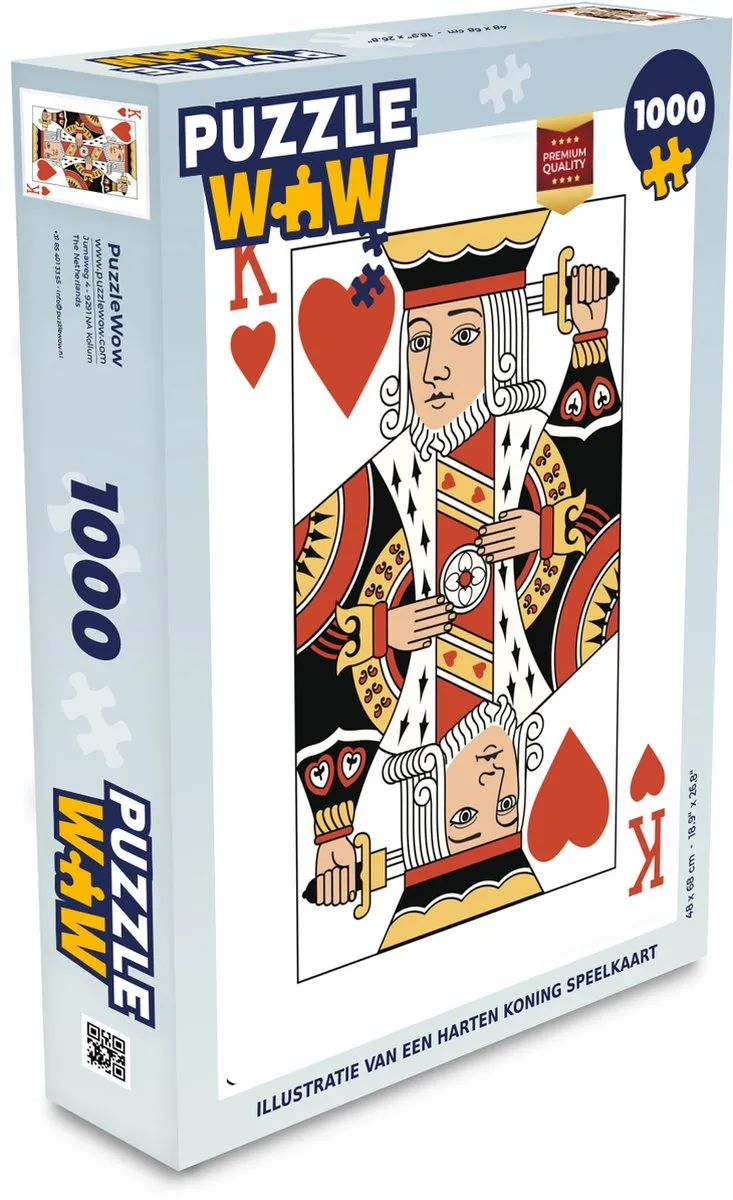 PuzzleWow Legpuzzel Hartenkoning 1000 Stuks
