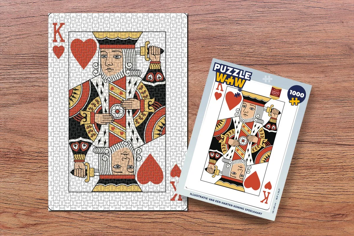 PuzzleWow Legpuzzel Hartenkoning 1000 Stuks - Multicolor