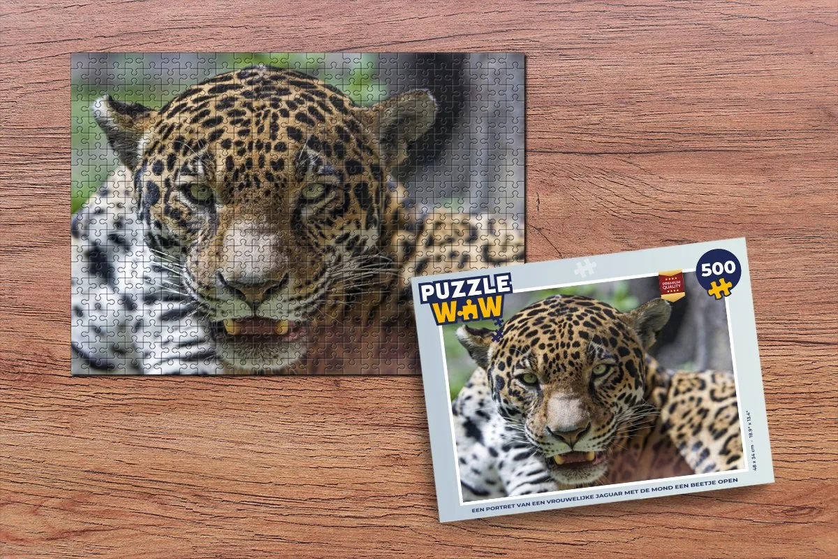 PuzzleWow Jaguar Wild Regenwoud Legpuzzel 500 Stuks