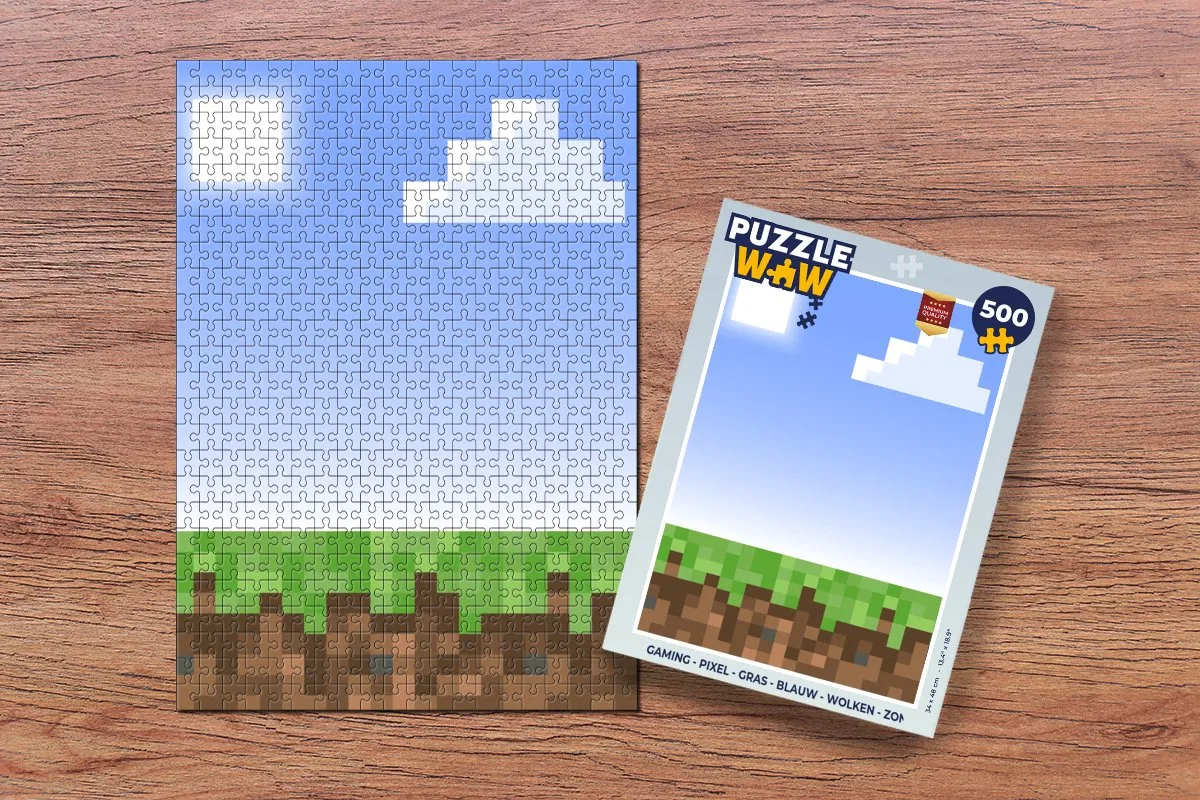 PuzzleWow Pixel Gaming Legpuzzel 500 Stuks - Multicolor