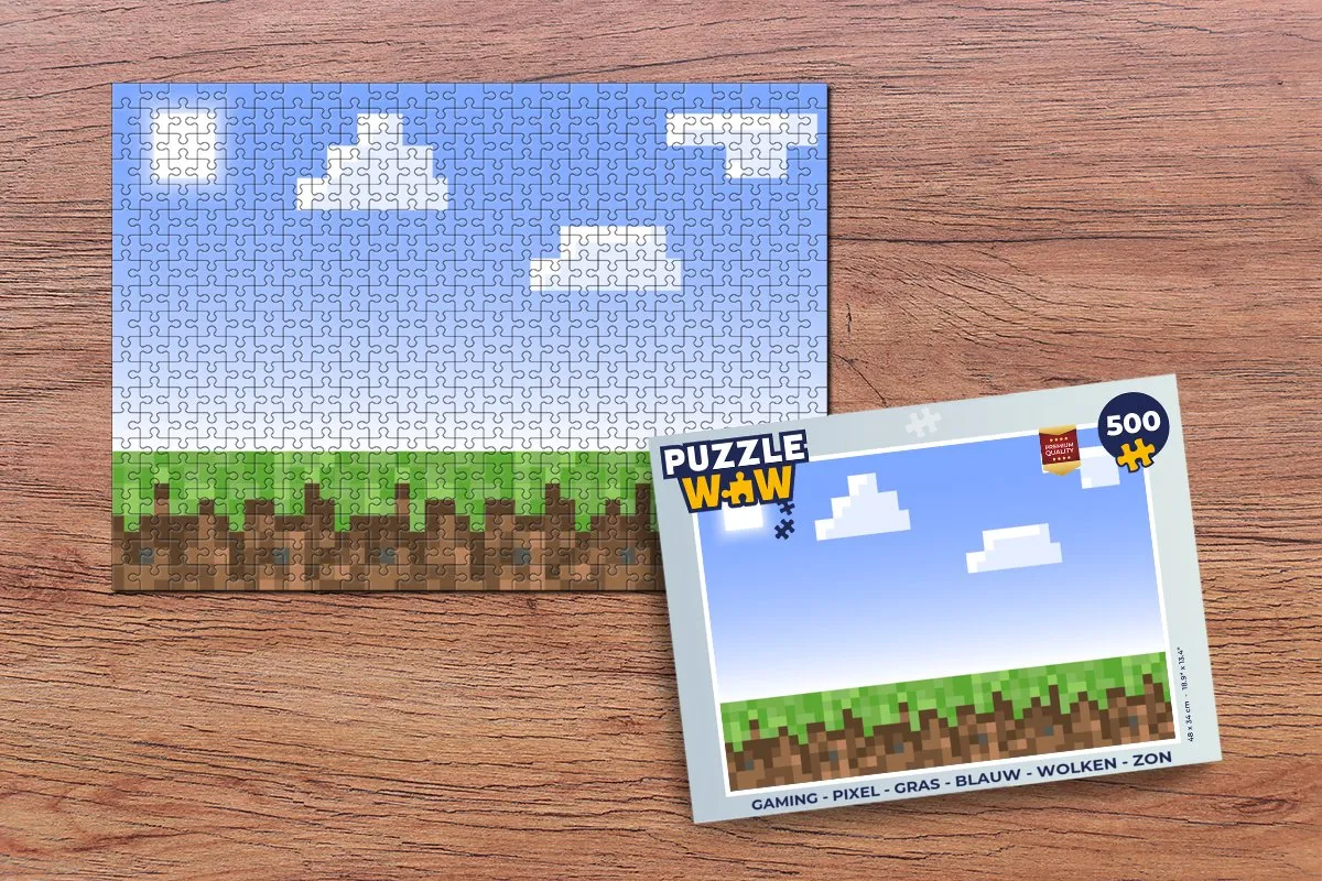 PuzzleWow Pixel Gaming Legpuzzel 500 Stuks - Multicolor