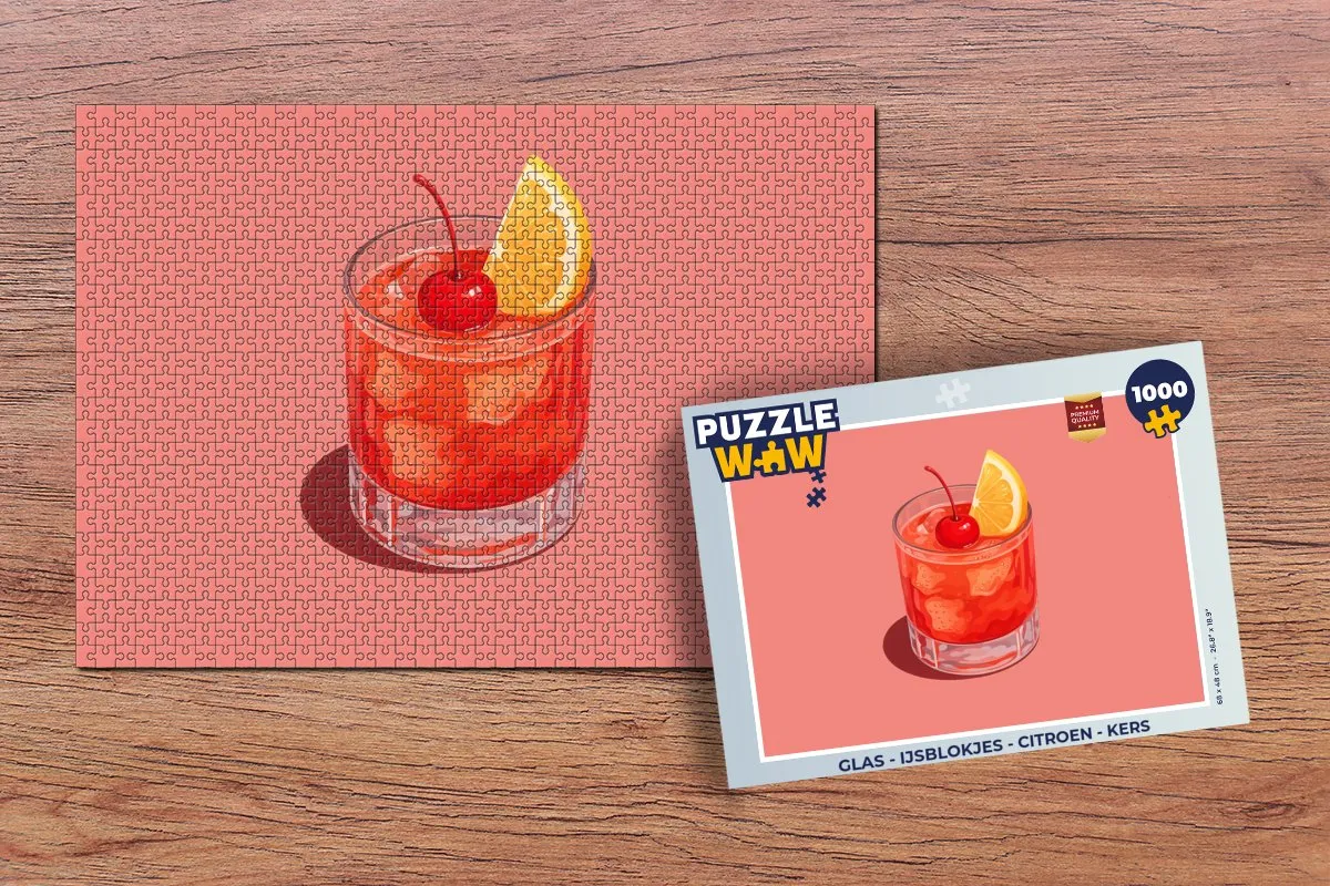PuzzleWow Glas Puzzel 1000 Stuks - Citroen & Kers