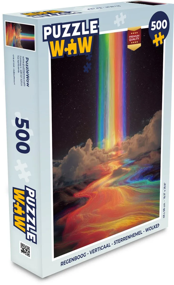 PuzzleWow Regenboog Sterrenhemel Wolken Legpuzzel 500 Stuks