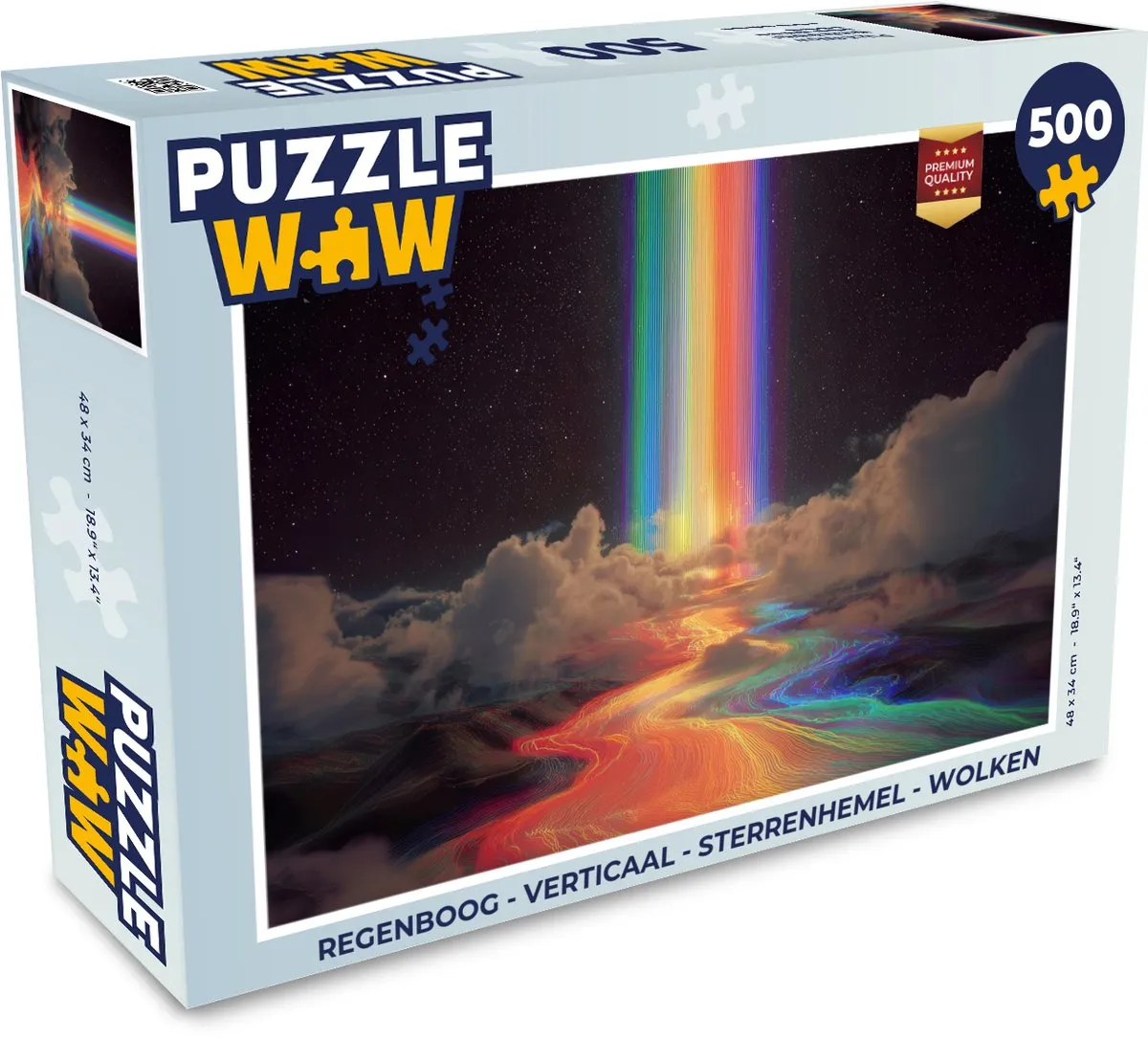 PuzzleWow Regenboog Sterrenhemel Wolken Legpuzzel 500 Stuks - MPN 8721406853381
