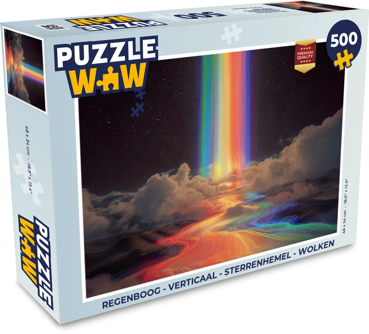 PuzzleWow Regenboog Sterrenhemel Wolken Legpuzzel 500 Stuks - MPN 8721406853381